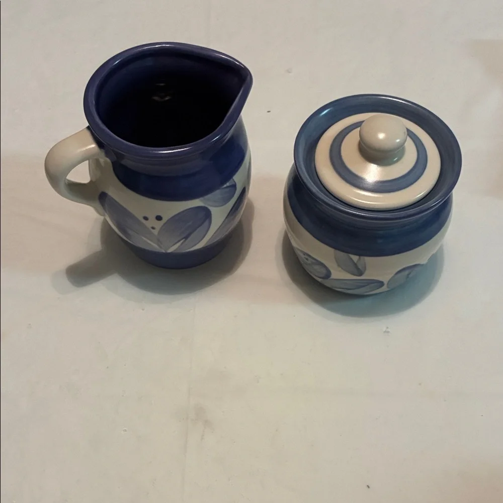 Pfaltzgraff Villa Flora Stoneware Creamer & Sugar Bowl